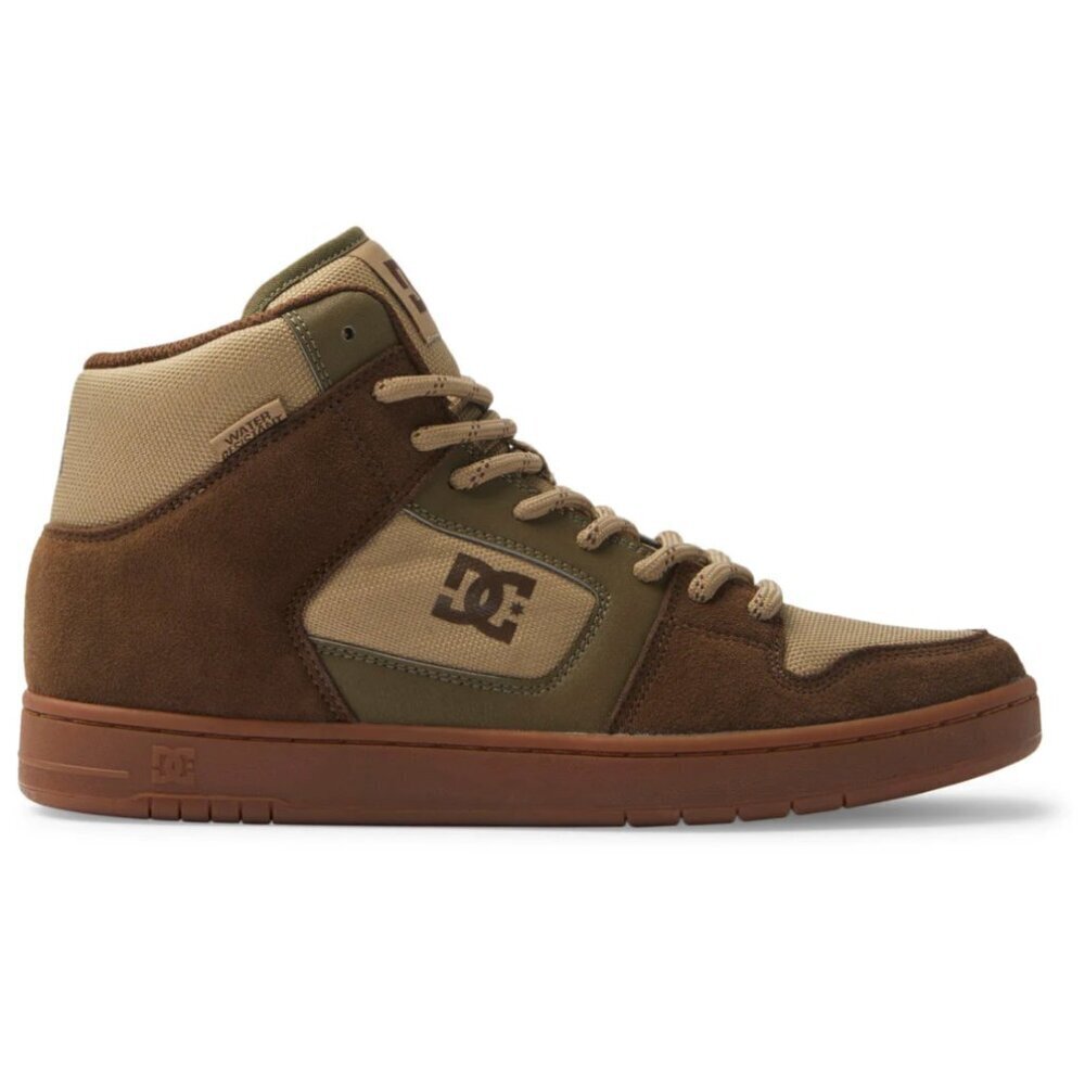 DC Men's Manteca 4 Hi WR High-Top Shoes in Dark Chocolate/Military, size 12